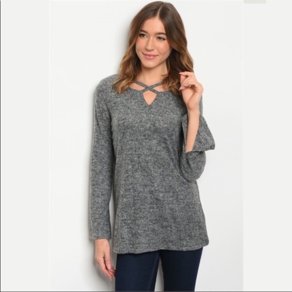 LAST ONE-SALE 🌟Comfy,🌟🍃grey🍃knit,🍃top,💐 - Picture 8 of 8